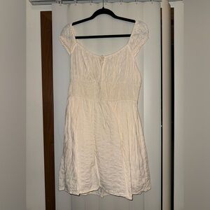 Cream Eyelet Smocked Waist Sundress